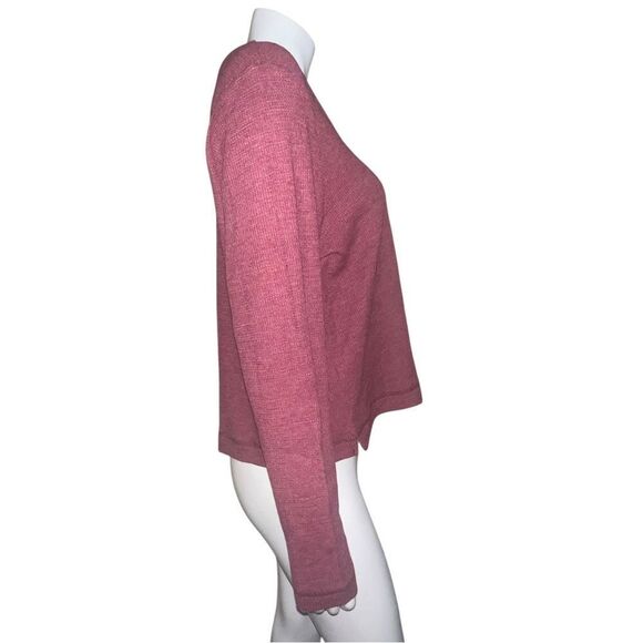 Old Navy Red Red Wine Waffle-Knit Crop T-shirt Long Sleeve Pink Extra Large NWOT - Picture 7 of 9